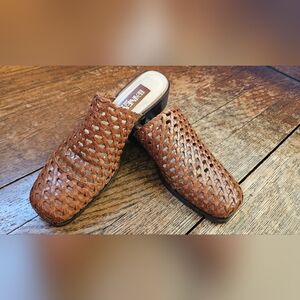 Ipanema Brown Leather Woven Heeled Shoes